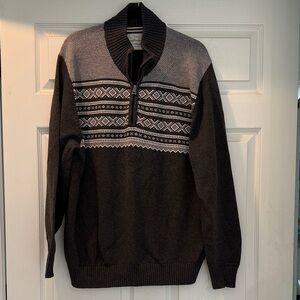 Men’s Original Weatherproof Vintage Brand Gray Quarter-zip Sweater XL